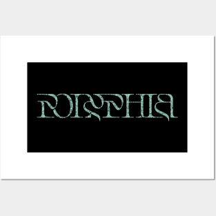 Vintage look Polyphia Distressed Text Mint Green Posters and Art